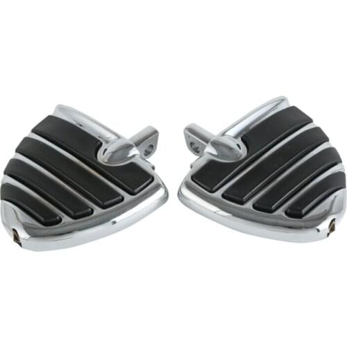 Motorcycle Wing Foot Pegs Foot Rests For Harley Dyna Male Peg Mount black/chrome