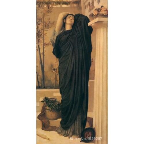 Portrait Woman painting Frederic Leighton Electra At The Tomb Of Agamemnon handmade High quality