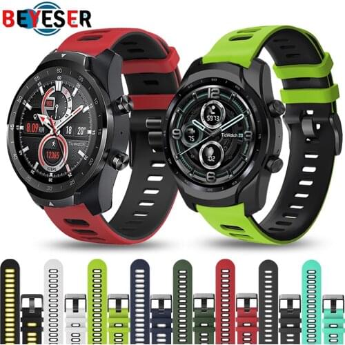 Sport Silicone Band For TicWatch Pro 2021 2020/Pro 3 GPS/GTX/S2/E2/E3/GTH Wrist Strap Watchband Wristband Bracelet Accessories