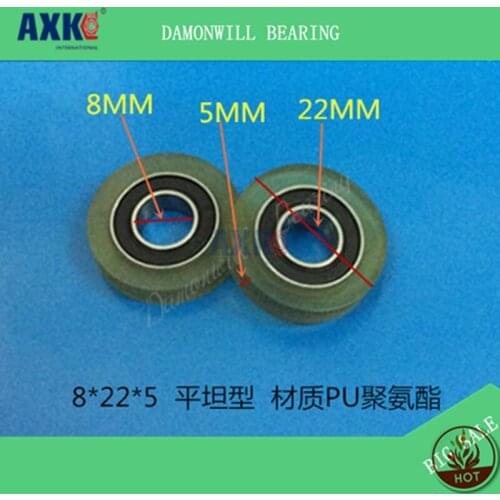 Rubber wheel 8*22*5PU bag polyurethane wheel 688 4PCS plastic wheel nylon wheel bearing pulley guide wheel