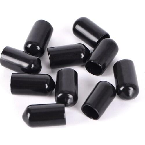 10Pcs/lot Rubber End Caps For 4 Lines Quad Stunt Kite Fixed Parts 3/4/5/6/7/8MM Black Color