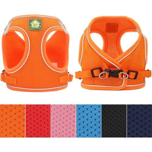Pet Vest Harness Leash Adjustable Puppy Chest Strap Leash Harnesses with Traction Rope Reflective Breathable Mesh Dog Harness