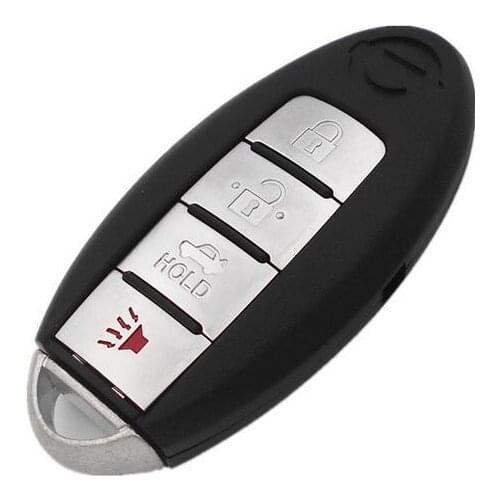 4 Buttons Replacement Smart Remote Key Case Shell For Nissan With Insert Key Blade Keyless Entry Fob Key Cover(With Side Groove)