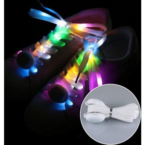 LED Sport Shoe Laces Luminous Shoelaces Glow Shoe Strings Round Flash Light Shoelaces No Tie Lazy Shoe Laces Party Decor
