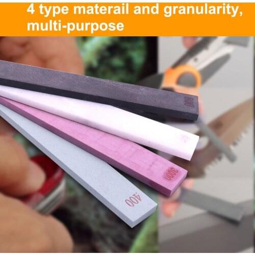 4Pcs Grit 400# 800# 3000# 8000# Fixed Angle Whetstone Oilstone Knife Sharpener Stone High-quality Polishing Oil Stone 150x20x5mm