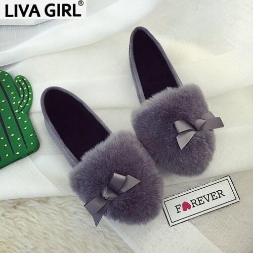 Womens flat-bottom autumn snow shoes popular fashion womens round head tassel peas soft and comfortable cotton shoes