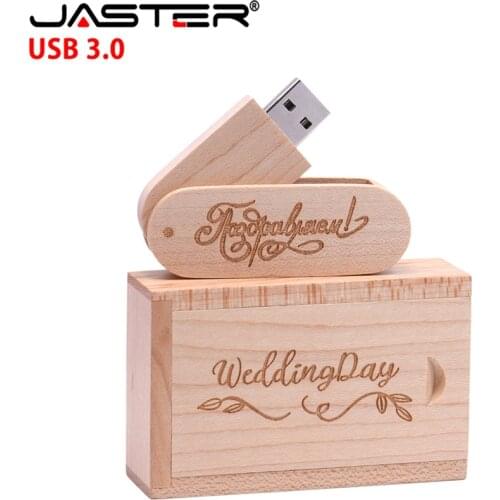 USB 3.0 Free custom logo USB flash drive 128 gb Rotatable Wooden Pen drive Maple Memory Stick pendrive 32GB 64GB usb creativo