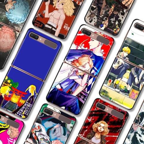 Protective guscio Case For Samsung Galaxy Z Flip 3 5G Folding Shell Black Hard Cover Bumper tokyo revengers Manga