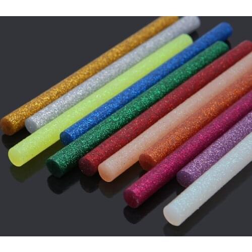 11pcs 7x100mm Hot Melt Glue Stick Mix Color Glitter Viscosity DIY Craft Toy Repair Tools