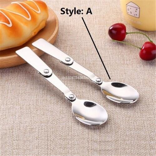 300 pcs Folding Spoon Tableware Portable Travel Hiking Stainless Steel Pocket Outdoor Camping Folding Spoons