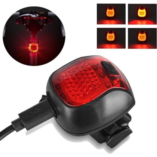 5-Modes 180° Widen Lighting Mini LED Bicycle Tail Light USB Rechargeable Bike Rear Lights Safety Warning Night Cycling