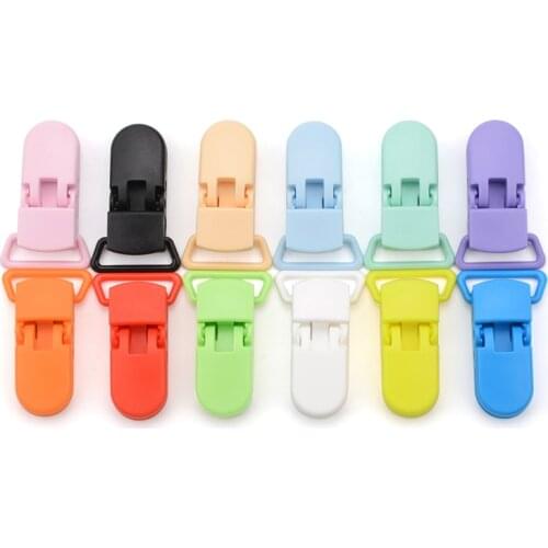 50pcs/lot Fashion Baby Plastic Pacifier Clips Pacify Soother Holder 20mm For Baby Feeding Accessories Tools Multi Colors