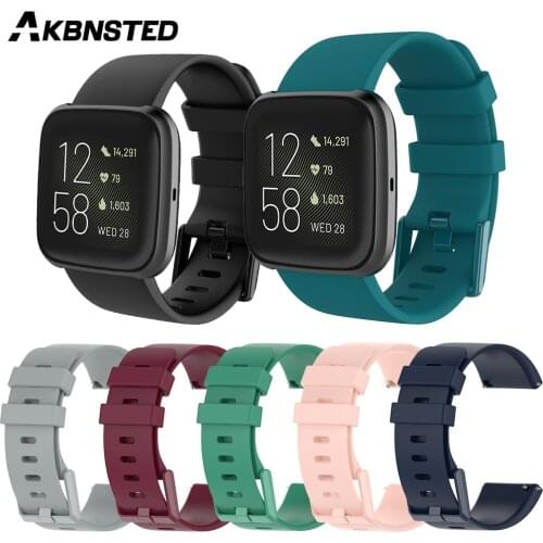 AKBNSTED Colorful Silicone Sport Strap For Fitbit Versa/Versa 2/Versa Lite Smart Watch Accessories For Fitbit Versa Wristband