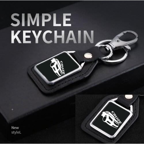 Car metal leather keychain keyring mirror custom engraved for Chevrolet Cruze 2017 2018 2019 2020 2016 2015 2021 Accessories