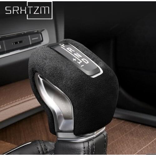 Alcantara Car Gear Head Shift Collars Cover For Volvo Xc60 Xc90 S60 V60 S90 V90 2015-2020 Gear Shift Knob Case