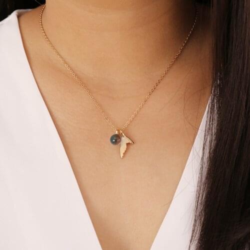 European and American jewelry with mermaid foam luminous simple and creative items angela love necklace for female gifts