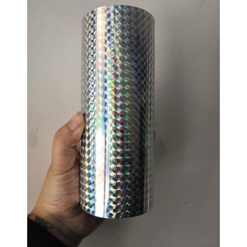 Holographic foil silver color checker B02 design hot stamping foil press on paper or plastic meterials heat transfer film