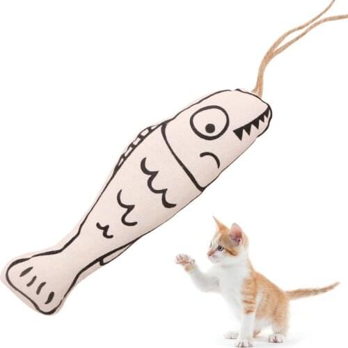 Cat Toy Fish Interactive Kitten Catnip Toy For Kitten Pets Chew Bite Supplies With Rope Hanging For Indoor Cats Pet Supplies