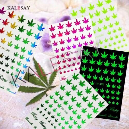 Canada DIY Nail Art 3D Adhesive Nail Stickers Pot Weed Leaf Nails Decal on Nails Salon Manicure Decoration Acrylic Designs