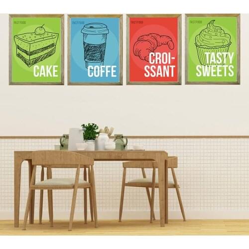 Fast Food Cake Donuts Coffee Posters and Prints Nordic Fresh Canvas Painting Kitchen Cafe Shop Wall Art Pictures Home Decor