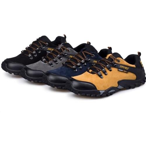 Large Size Hiking Shoes Men suede leather Breathable Light Weight Sneakers Outdoor Camping Climbing Trekking Sports Shoes 45 46