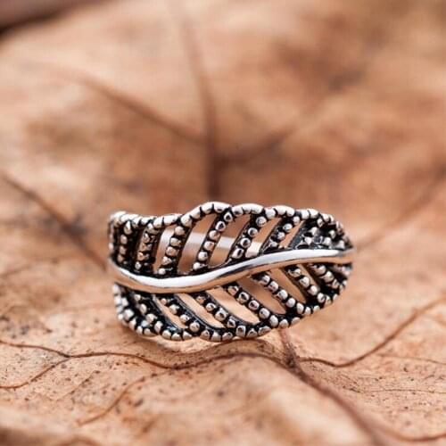 Summer Vintage Leaf Rings For Women Boho Geometric Female Finger Rings Party Bohemian Jewelry Korean Gift