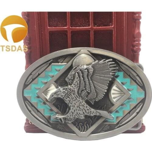 Fashion Cool 3D Fly Eagle AMERICAN TRUCKER Metal Belt Buckle Suitable for 4cm Width Belt