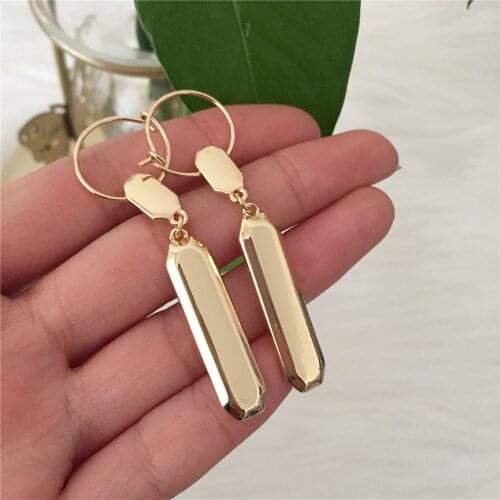 Trendy Gold Color Plating Irregular Geometric Drop Earrings For Women Girl Chic Special Shape Decoration Jewelry Medium
