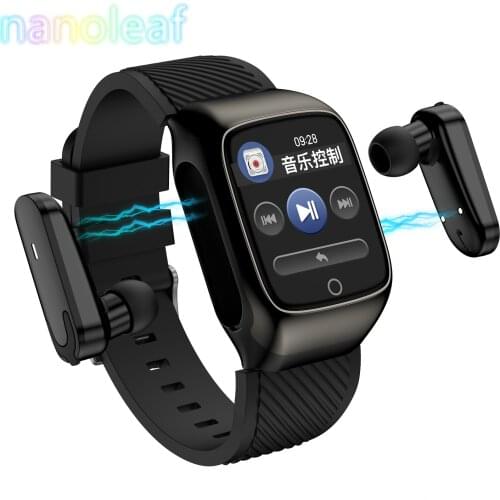 NANOLEAF 2 in 1 S300 Smart Watch Mens Earbuds TWS Bluetooth 5.0 Headphones Smart Watch Music Exercise Workout for Android iOS