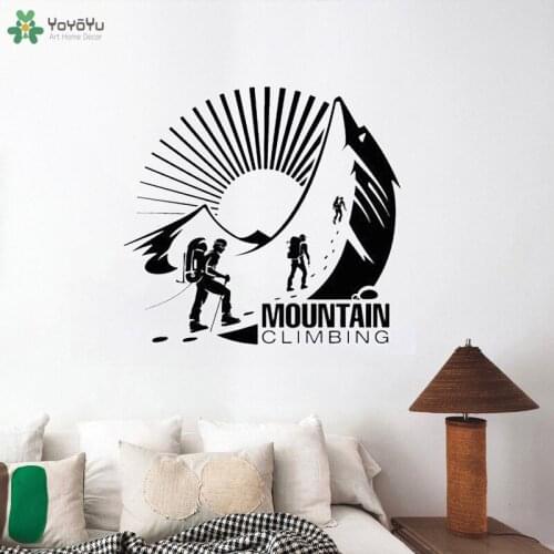 YOYOYU Wall Decal Adventure Mountain Climbing Wall Stickers For Kids Room Extreme Sports Vinyl Window Art Mural Home Decor CT624