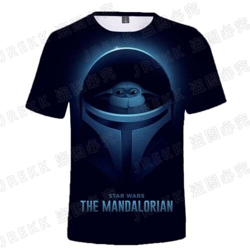 2021 New Disney Movie The Mandalorian T shirt Men Women Children Summer Short Sleeve Star Wars Baby Yoda 3D Printed Tee Shirt