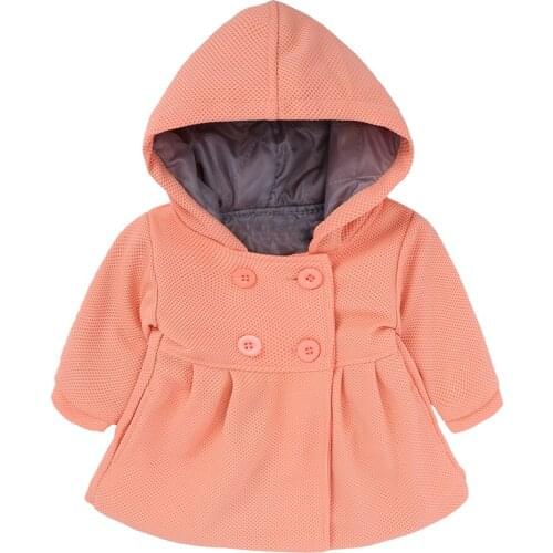 Winter New Arrival Baby Girls Coats Jackets Trench Hooded Outfits Overcoat Childrens Outfits Blouses Free Shipping