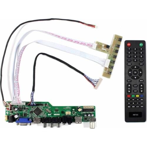 HD MI+VGA+AV+USB+RF LCD Controller Board Work For 12.1" LQ121K1LG52 1280x800 LCD Screen