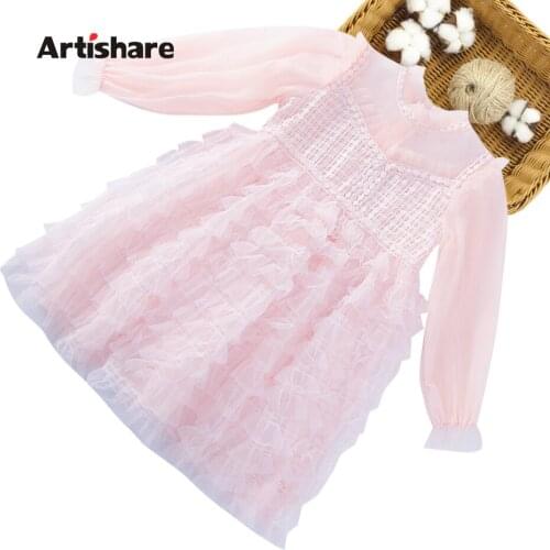 Dress For Girls Solid Color Kids Princess Dresses For Girls Casual Style Dress Kids Teenage Costume Girl 6 8 10 12 14