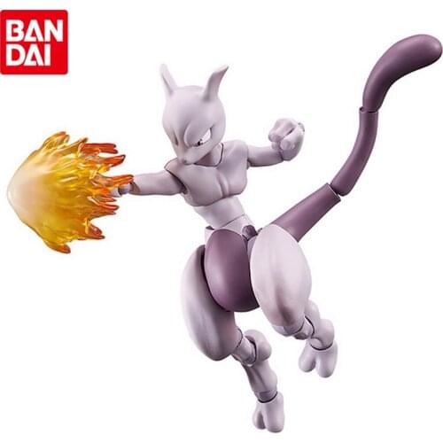 Bandai Genuine MegaHouse VAH Pokemon Mewtwo Joints Movable Anime Action Figure Collection Model Ornaments Toys Gifts for Kids