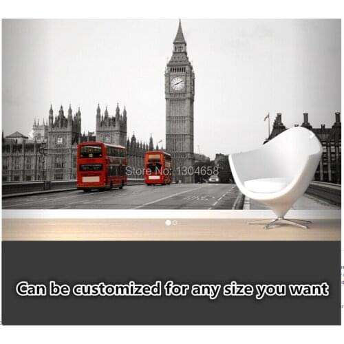 Custom retro wallpaper, Black and White Big Ben 3D murals for sofa living room bedroom corridor background wallpaper Mural