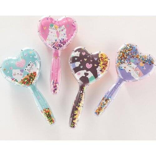 Heart Shaped Cartoon Girls Scalp Massage Comb Hairbrush Bristle Women Wet Curly Detangle For Salon Hairdressing Styling Tools