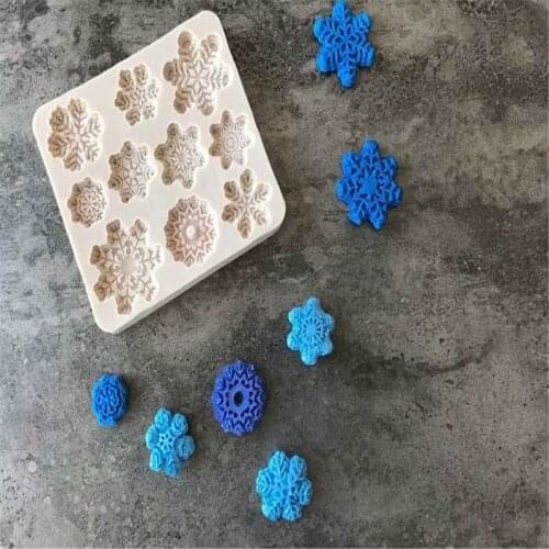 Christmas Series Snowflake Liquid Silica Mould Diy Turn Sugar Cake Baking Mould Factory Direct Selling B081