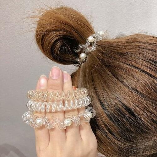 Spiral Hair Ties Phone Cord No Crease Dent Powerful Grip Ponytail Holders Hair Accessories for Women Girls TT@88