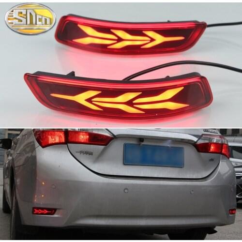 3-in-1 Functions LED Reflector Lamp Rear Fog Lamp Bumper Light Brake Light Dynamic Turn Signal For Toyota Corolla 2014 - 2018