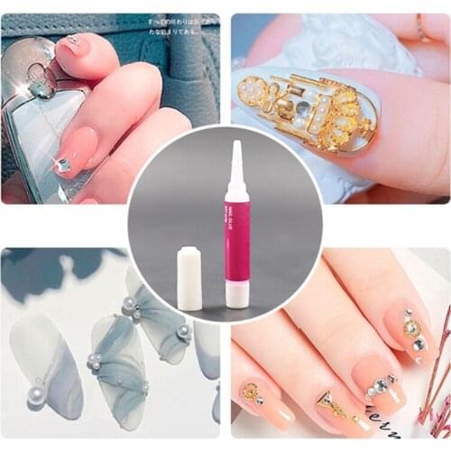 T3LB 5Pcs/Set 2g Professional Nail Glues for Acrylic False Nails Tips Repair Extension Decorate Rhinestones Adhesive