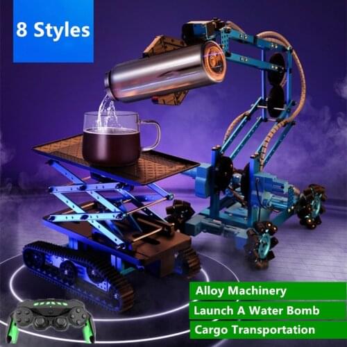 Alloy Smart RC Robotic Arm Launching Water Bomb Universal Can Load and Retrieve Science Educational Toy Remote Control Stunt Car