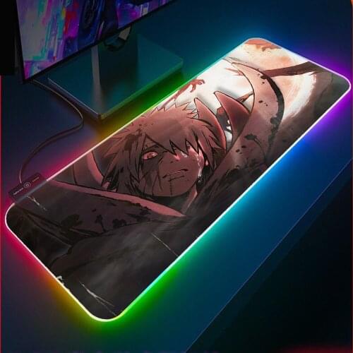 XGZ Anime Naruto Mouse Pad RGB Mousepad XxL Gamer MousePad Laptop Game Console LED Backlight Pad Wireless Charging Mouse Pad Mat