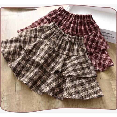 2 3 4 5 6 Years Toddler Girls Skirts Spring New Arrival Fashion Korean Plaid Pettiskirt For Girl Baby Kids Princess Skirt 2020