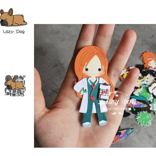 Female medical staff Metal Cutting Dies Scrapbooking Stencil Mold Knife Craft Embossing Die Cuts Card Making New Dies For 2020