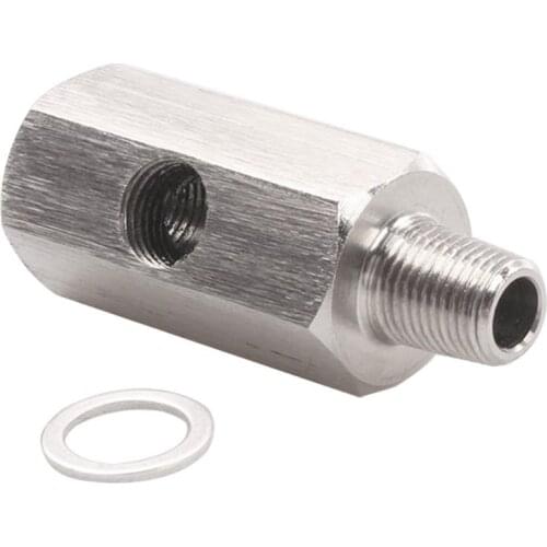 1 PC 1/8" BSPT Oil Pressure Sensor Tee to NPT Adapter Turbo Supply Feed Line Gauge