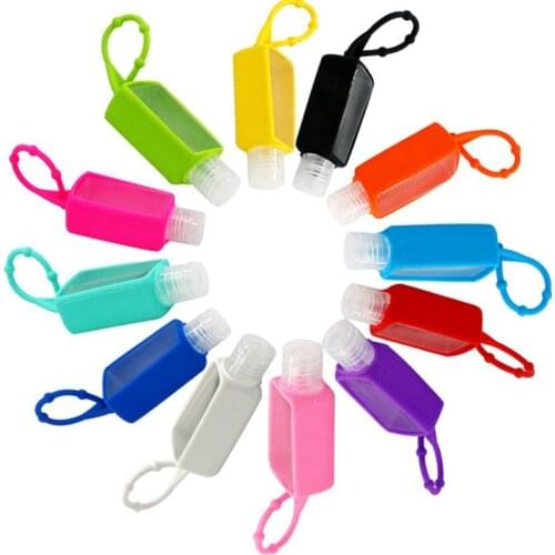 1PCS 30ml Cute Cartoon Shape Silicone Mini Hand Sanitizer Detachable Cover Travel Portable Refillable Bottle