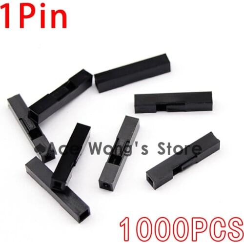 1000PCS/LOT 1P Dupont Jumper Wire Cable Housing Female Pin Connector DuPont plastic shell 2.54mm Pitch