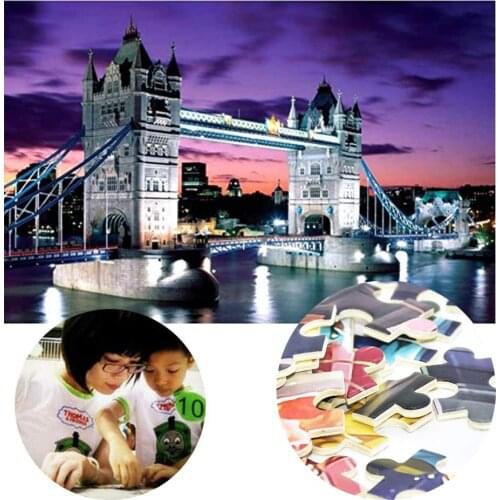 1000Pcs Tower Bridge Paper Jigsaw Puzzle Game Adult Casual Kids Intelligence Toy Parent-Child Interactive Game