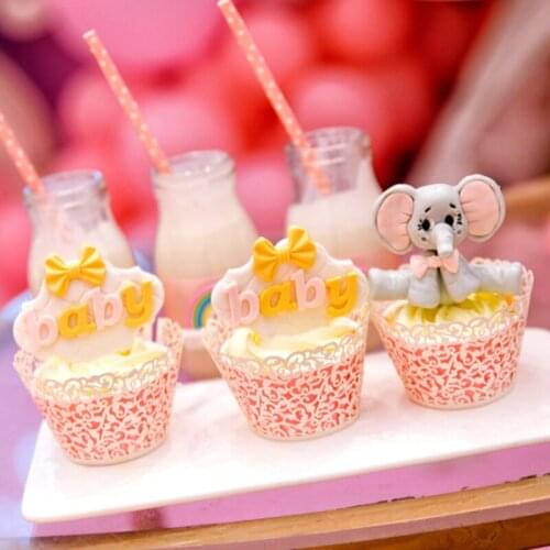 Solid color pattern cake decoration tool birthday decoration Bauhinia laser hollowed vine boy or girl. cake stand party favors